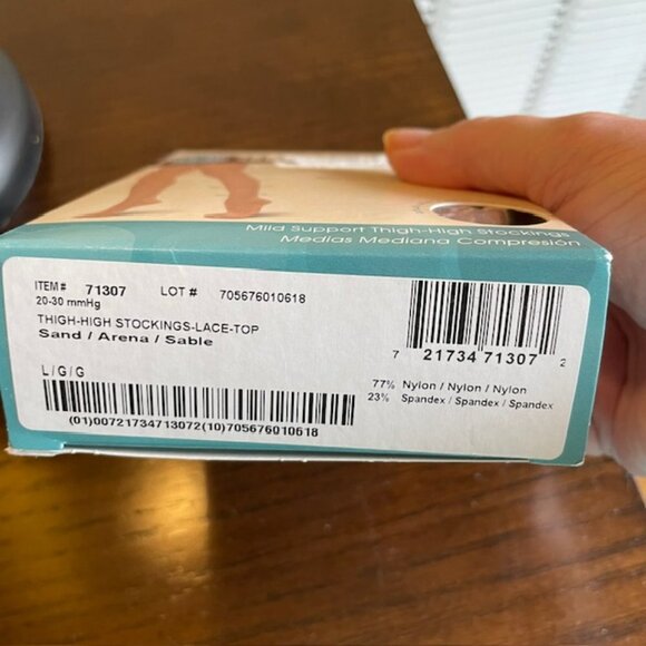 Therafirm Women's Lace-Top Thigh High Stockings - 20-30mmHg Moderate Compression - Picture 2 of 4